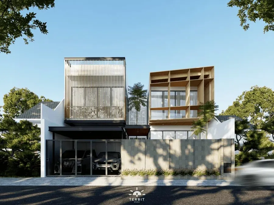 Jasa Arsitek & Desain Rumah — Render tampak depan — DK House
