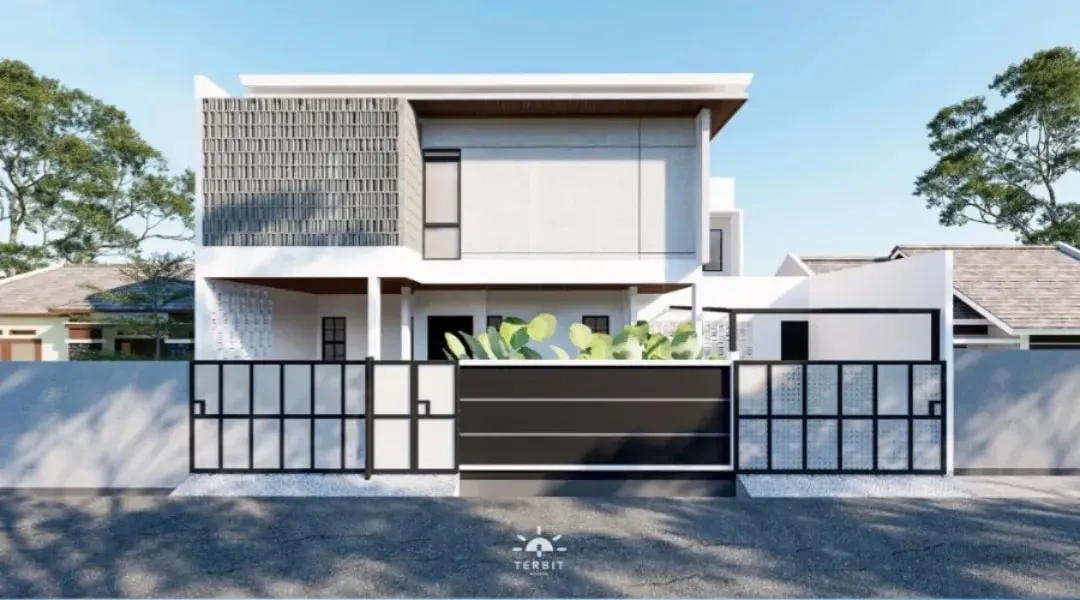 Mekarwangi House — Tampak depan, siang