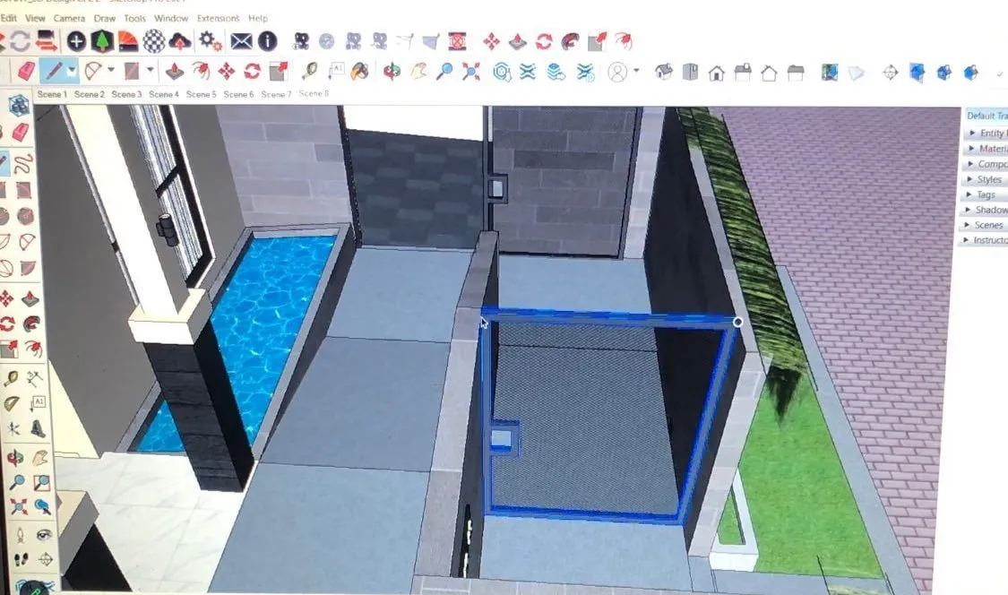 RAB & Pengawasan Konstruksi — Proses pemodelan 3D di studio